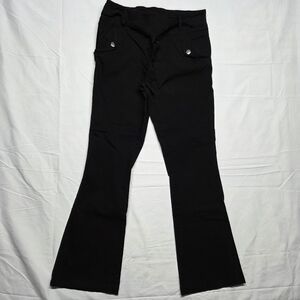 Classic Black Women's Pants Tie Belt Lauren & Riley Size PM